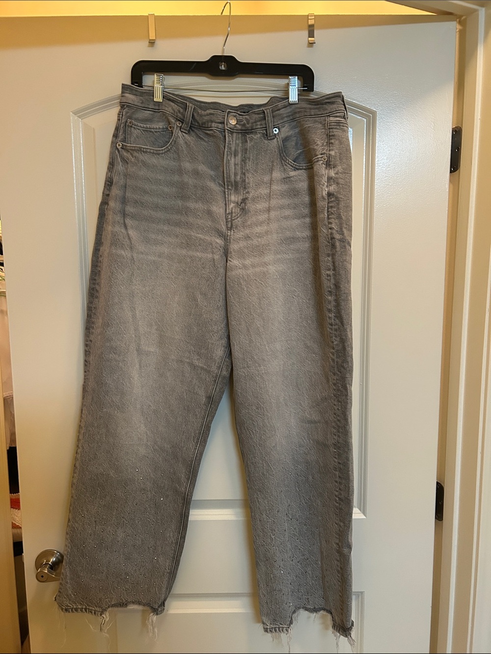 American Eagle Outfitters Gray Wide Leg Jeans